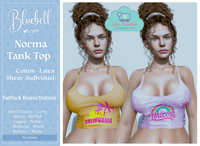 DEMO BLUEBELL Norma Top - Normal & Sheer