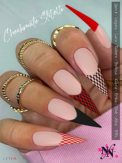 ::NN:: Checkmate Stiletto Nails