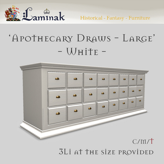 Second Life Marketplace - Laminak - Apothecary Draws Large - White