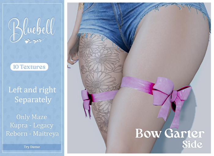 BLUEBELL Bow Garter Side Pack