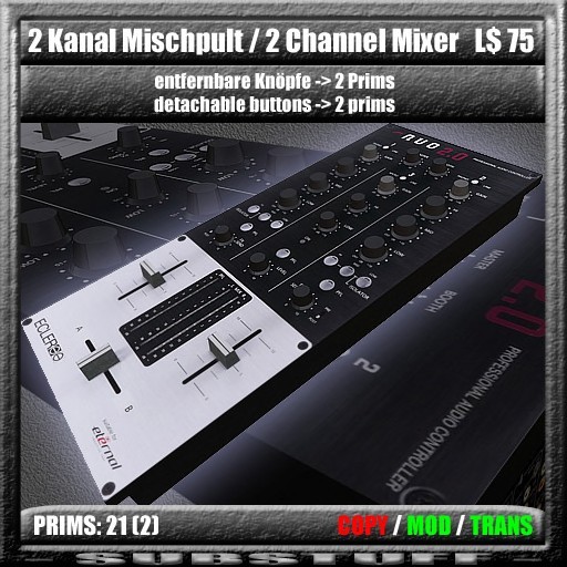 detailed 2-Channels DJ Mixer