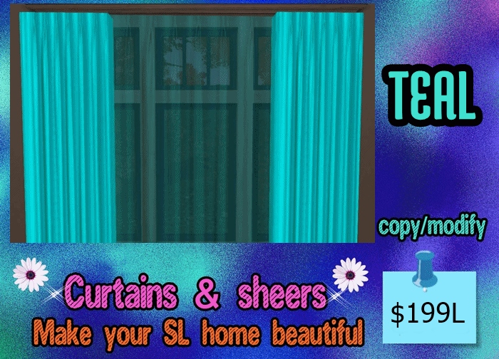 CURTAINS & SHEERS-TEAL