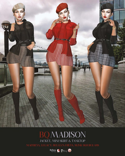 BQ::Madison Mini Skirt::Red Pinstripe 