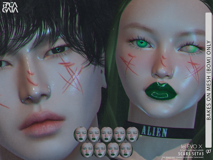 Pacagaia Beauty - Scars Set#3 Evo X // BOM // HUD // Wear me
