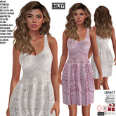 COTTON LACE DRESS,2 COLORS,CL&MESH BODY