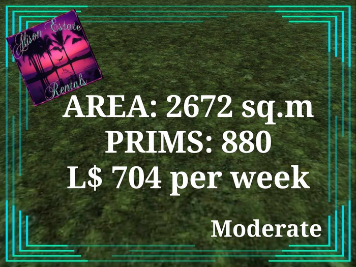 ALISON ESTATE RENTALS - 2672SQ.M 880PRIMS L$704/WEEK!!