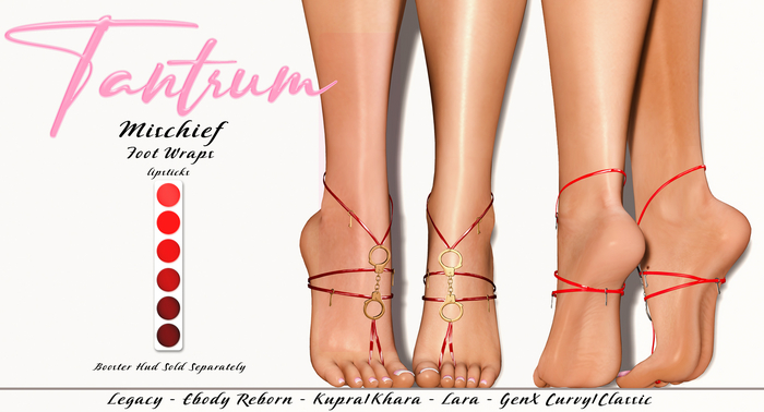 Tantrum - Mischief Foot Wraps - Lipsticks 