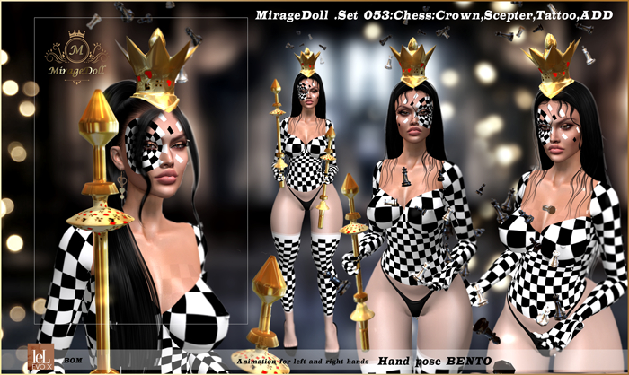 MirageDoll .Set 053:Chess:Crown,Scepter,Tattoo,ADD