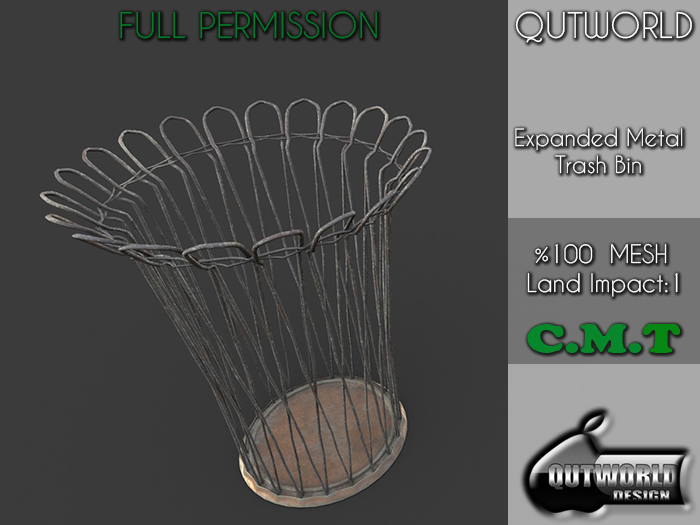.::QUTWORLD Expanded Metal Trash Bin::.FP
