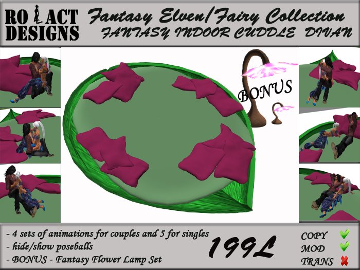 ..::RO!ACT::..DESIGNS Fantasy Elven / Fairy Collection - Indoor Cuddle Divan