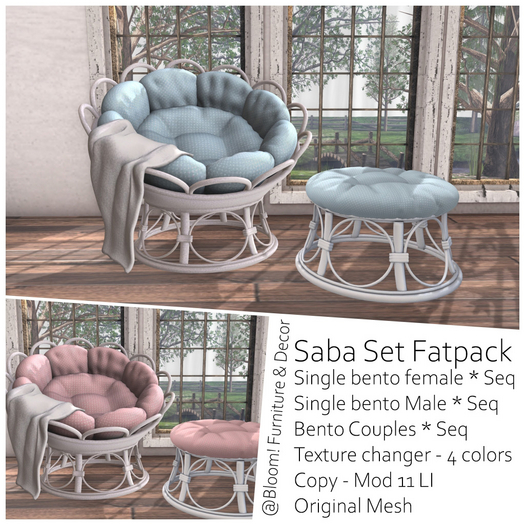 Chair | pouf | Texture changer | Saba Set Fatpack Chair 