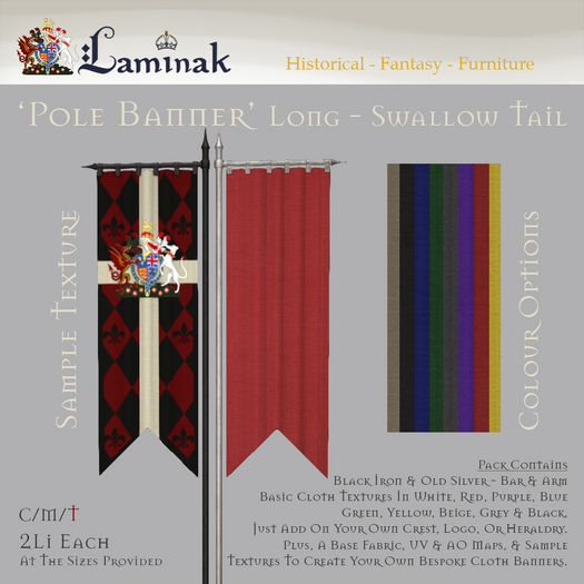 Laminak - Pole Banner - Long Swallow Tail Set