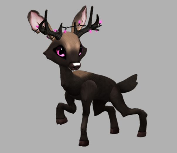 MOUSSE BUBBLEGUM MALE PINK LIGHTS FAWN LOG. BREEDABLE! NO FOOD NECESSARY! MAKE MONEY!
