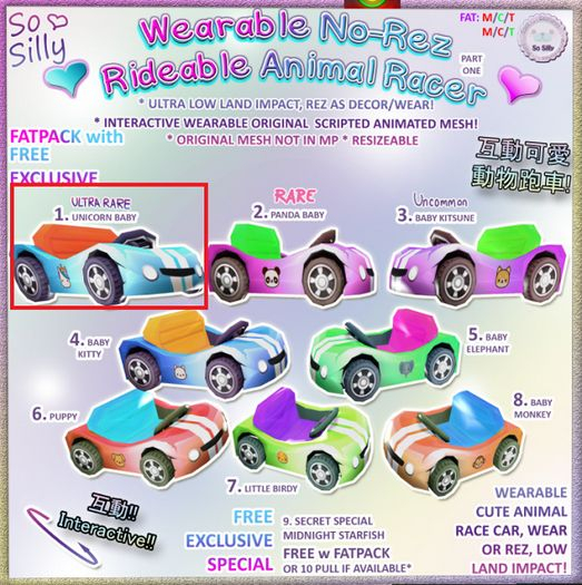 01 RARE Wearable Racer-UNICORN SO SILLY