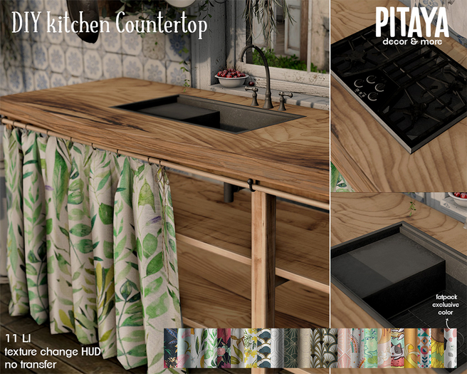 Pitaya - DIY kitchen Countertop - Floral Set *add*