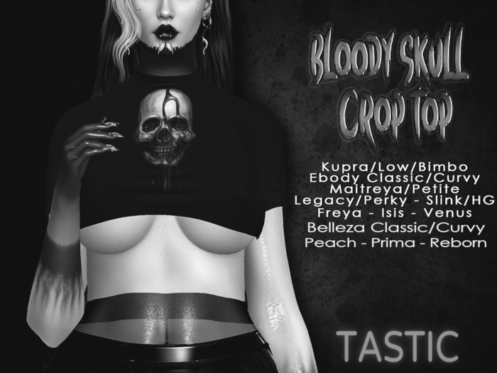 Tastic-Bloody Skull Crop Top Demo