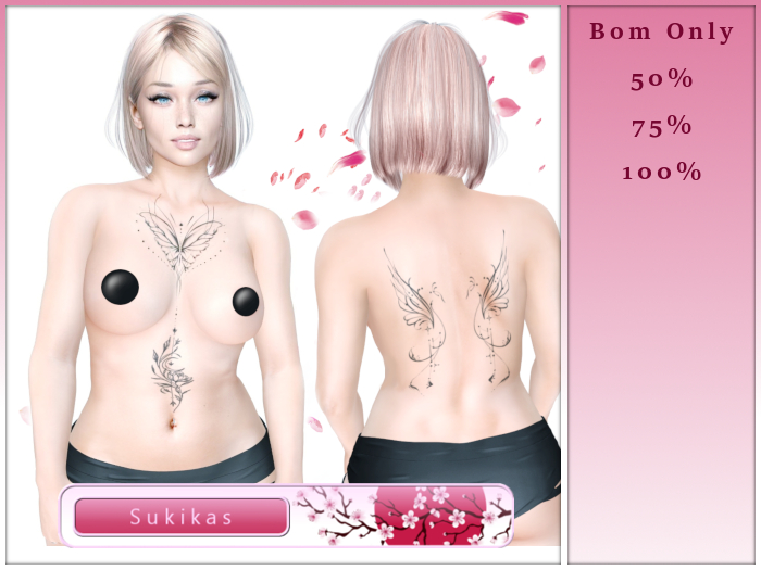 Fly Me Torso Tattoo  