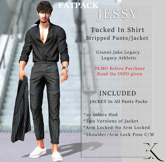 E.K - JESSY - Stripped Pants & Jacket - FATPACK {ADD - ME }