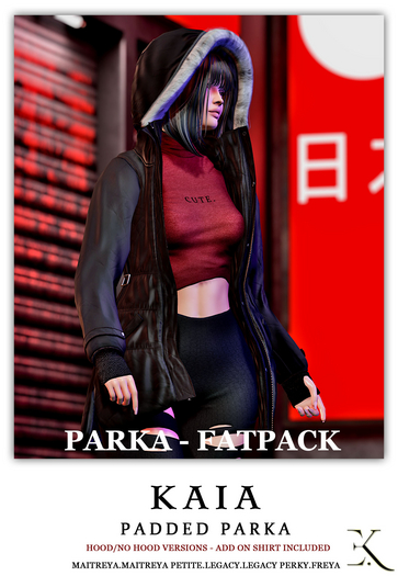 E.K - KAIA - Padded Parka  - FATPACK {ADD - ME }