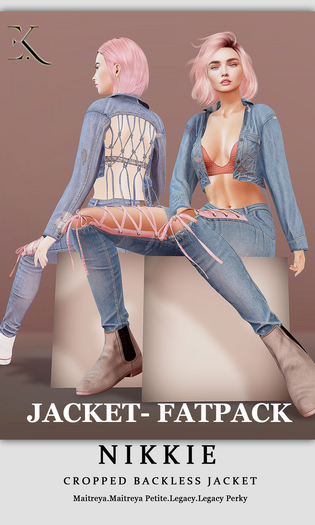 E.K - Nikkie - Cropped Backless Jacket - FATPACK  {ADD - ME }