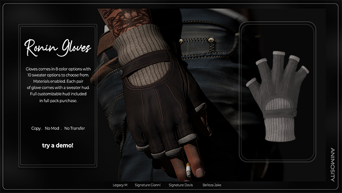 Animosity - Ronin Gloves - Grey