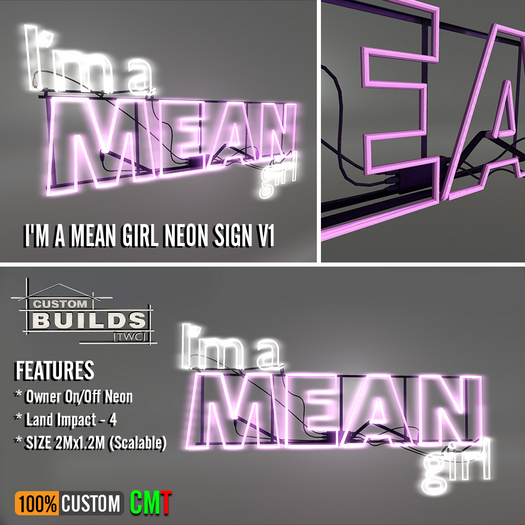[TWC] - I'm a MEAN girl Neon Sign V1
