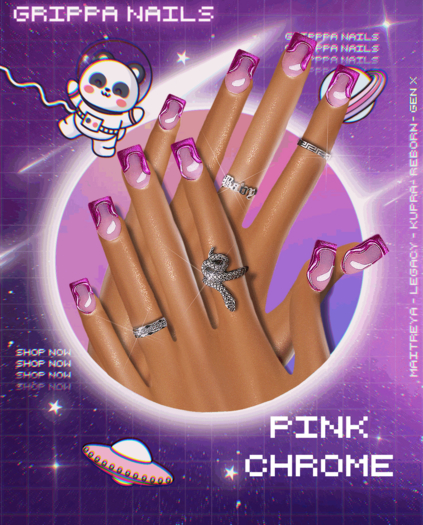 Grippa Shorties:: Pink Chrome Set