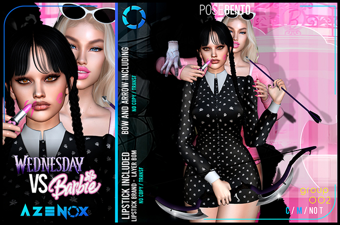 :: AZENOX :: [GROUP 002] Pose Wednesday vs Barbie - BENTO