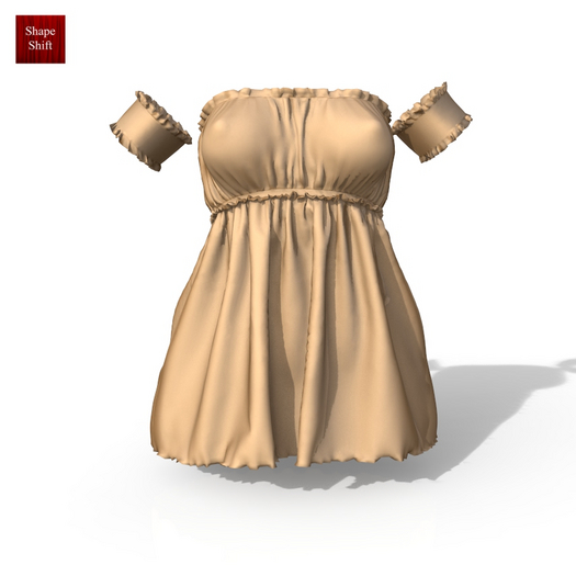Tan Ruffle Dress Kupra Kups Reborn