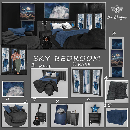 01 Bee Designs Sky Bedroom RARE