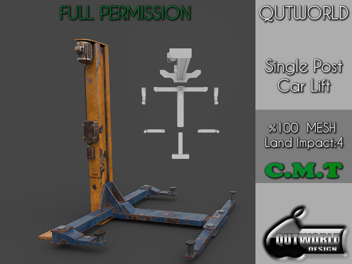 .::QUTWORLD Single Post Car Lift::.FP Unpack (ADD)