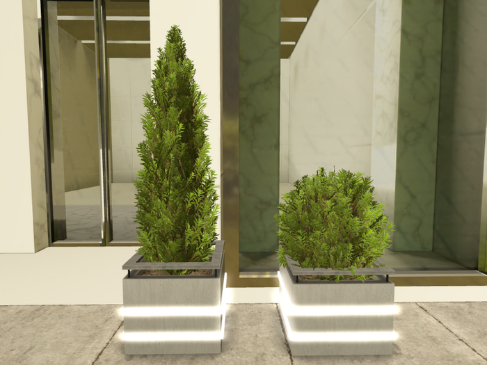 Hollyhood Lighted Cypress Planters