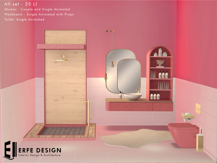 Pretty Bathroom Set  35 LI  [Erfe Design] PACK