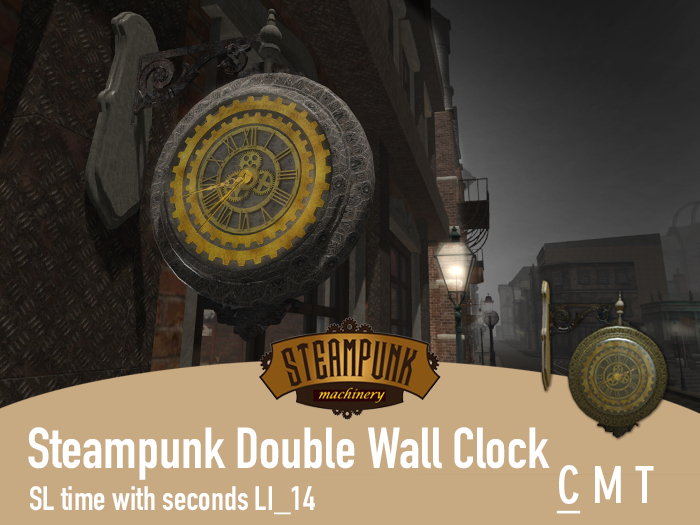 Steampunk Machinery - Double Wall Clock