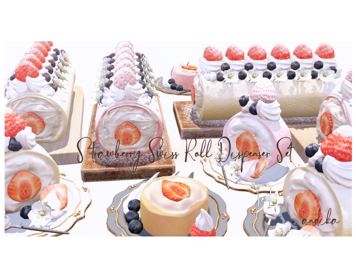 ADD/andika{Strawberry Swiss Roll Cake}Dispenser Set