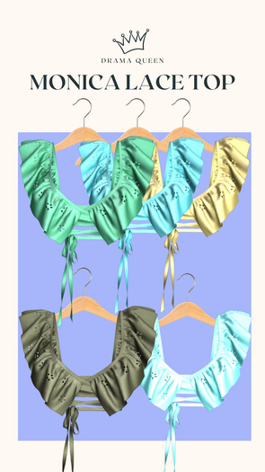 DRAMA QUEEN Monica Lace Top Greens Pack (ADD)