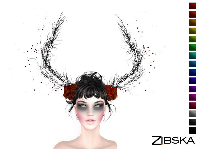 Zibska ~ Vartan color change headpiece of horns and roses