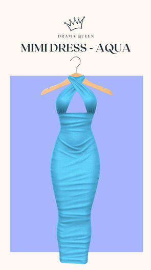 DRAMA QUEEN Mimi Dress - Aqua (ADD)