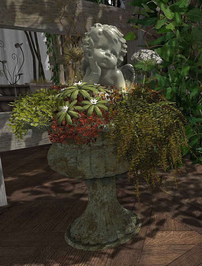 CJ Autumn Victorian Urn Planter Cupid 