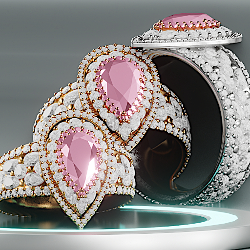 BWOKE " Pink Diamond Wavy" Rings