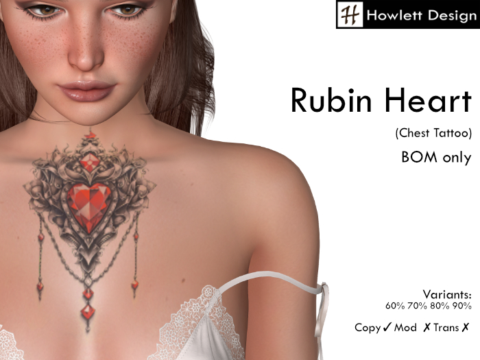 [HDesign] Rubin Heart (Chest Tattoo)