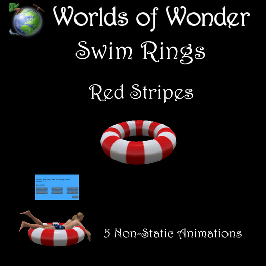 WoW Swim Ring Red Stripes