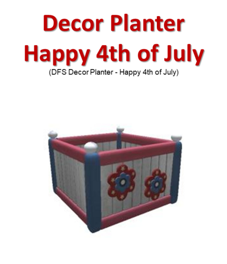 DFS Decor Planter - Happy 4th of July (DFS - Texture Only)