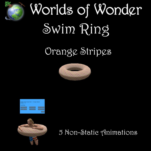 WoW Swim Rings Orange Stripes