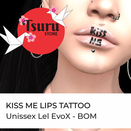 *Tsuru Store* Tattoo BOM EvoX Lips - Unissex - Kiss Me