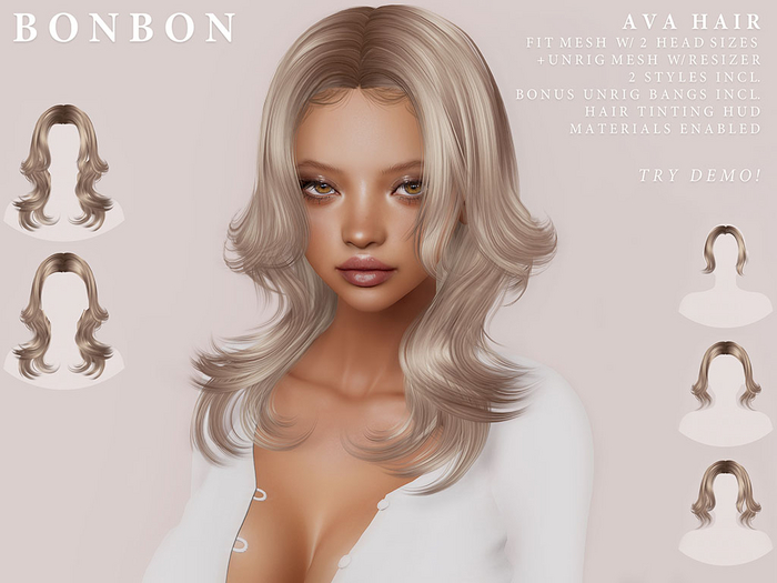 Second Life Marketplace - bonbon - ava hair (colours)