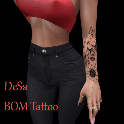 DeSa -Face Butterfly Flowers- BOM Tattoo (Add)