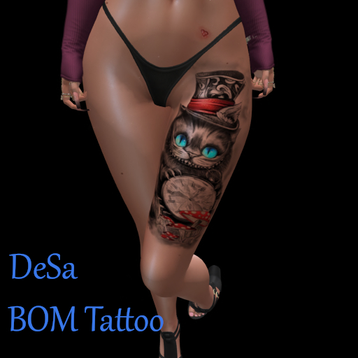 DeSa -Cat & Clock- BOM Tattoo (Add)