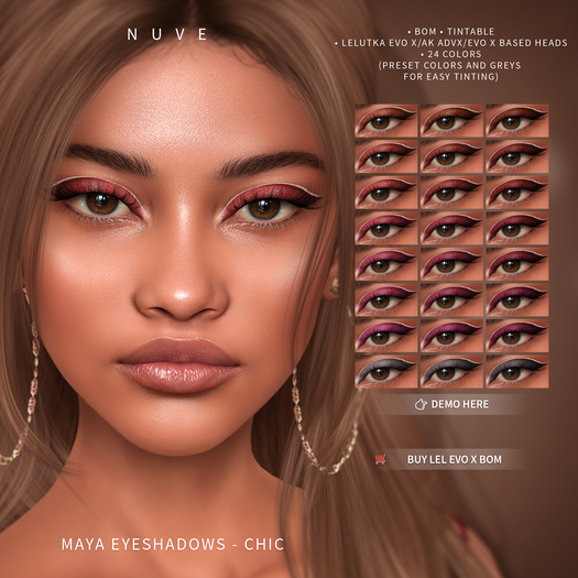 Nuve. Maya Eyeshadows Chic - Lelutka Evo X BOM