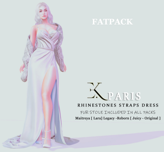 E.K - Paris - Rhinestone Straps Dress - FATPACK  {ADD - ME }